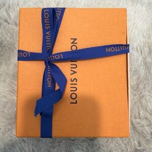 Louis Vuitton Gift Box in Orange with Blue Ribbon